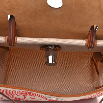 Hermes Vache Hunter Toile Pegase Pop Herbag Zip Retourne 31 PM Capucine Ecru 5 of 5