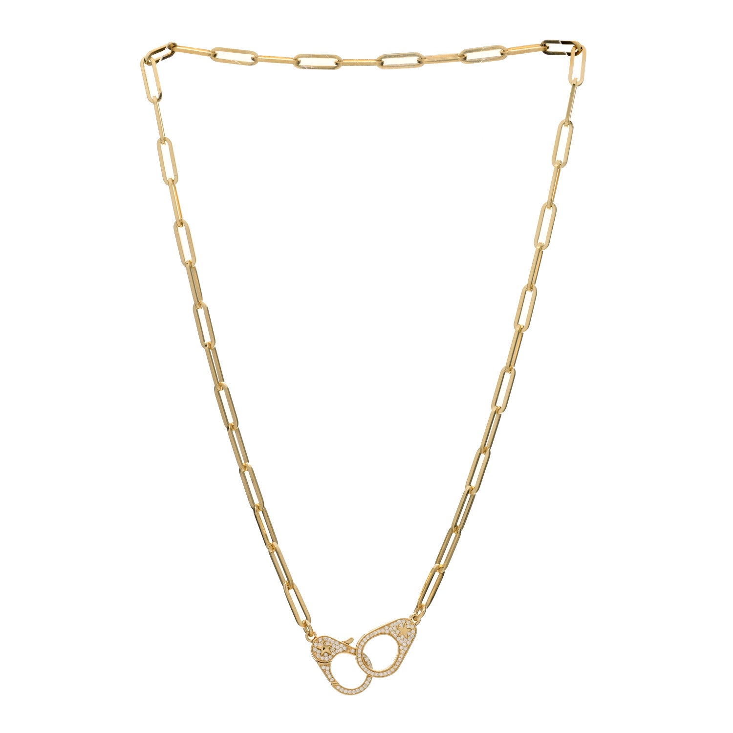 Foundrae 18K Yellow Gold Diamond Medium Clip Chain Sister Hook Necklace 2 of 4