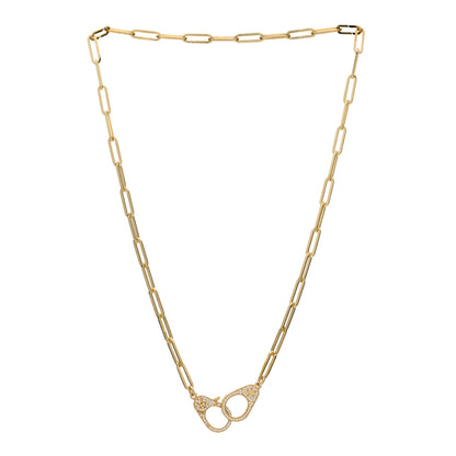 Foundrae 18K Yellow Gold Diamond Medium Clip Chain Sister Hook Necklace 2 of 4