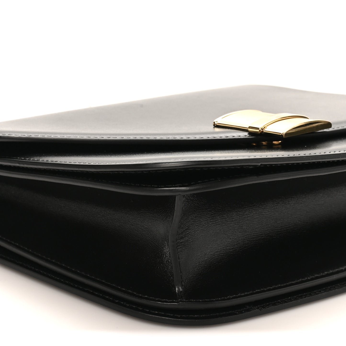 Dappled Calfskin Small Fiamma Crossbody Bag  Black