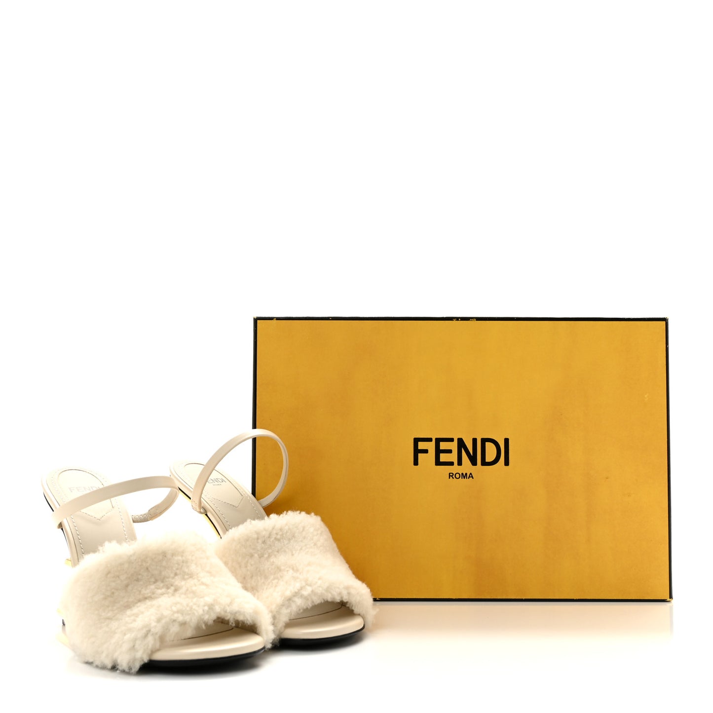 Nappa Shearling First 95mm Slide Sandals 36 Latte