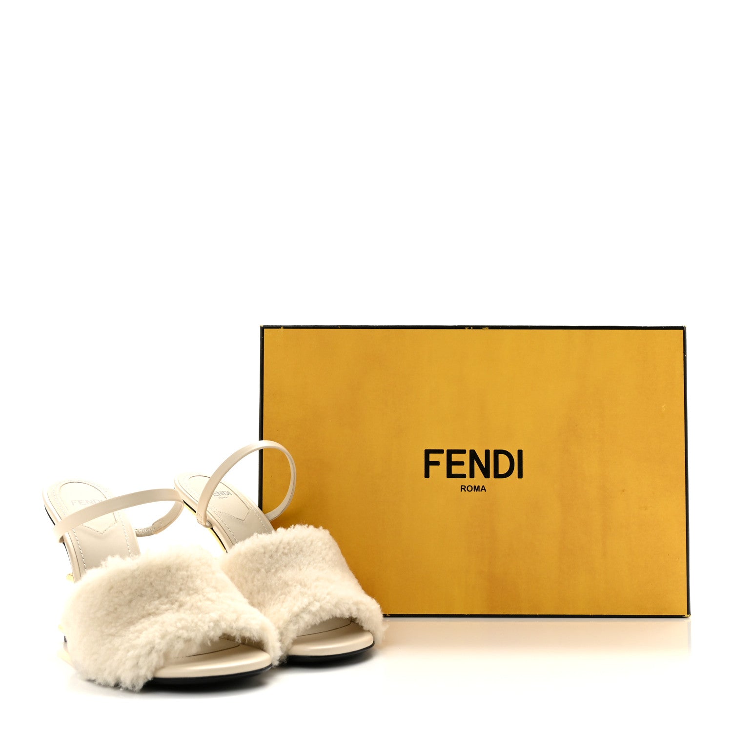 Fendi Nappa Shearling First 95mm Slide Sandals 36 Latte 9 of 9