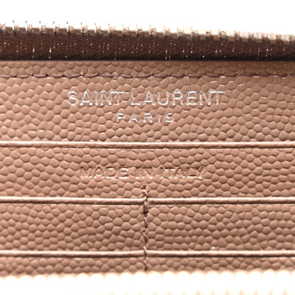 Saint Laurent Grain De Poudre Matelasse Chevron Monogram Zip Around Wallet Fard 6 of 8