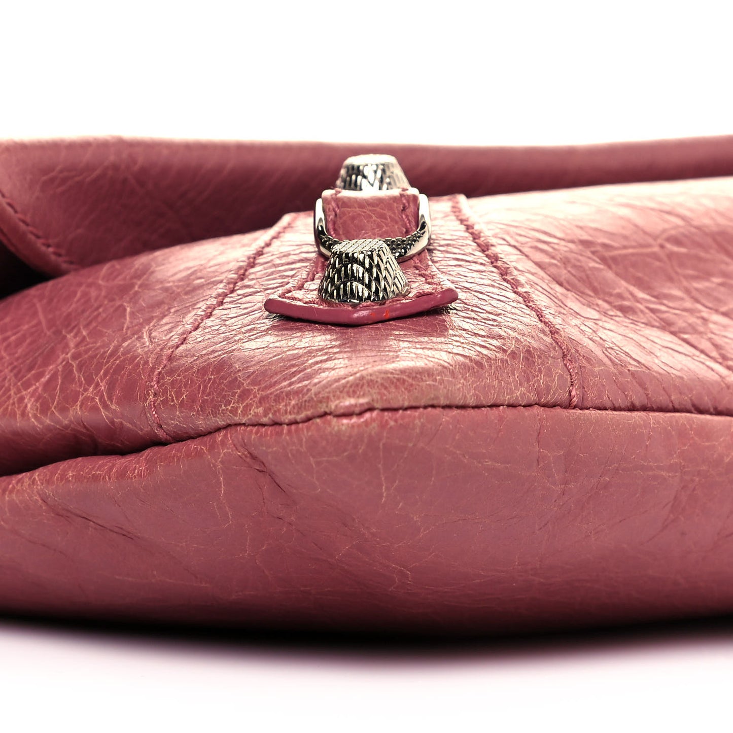 Agneau Giant 12 Silver Hardware Envelope Clutch Rose Bruyere