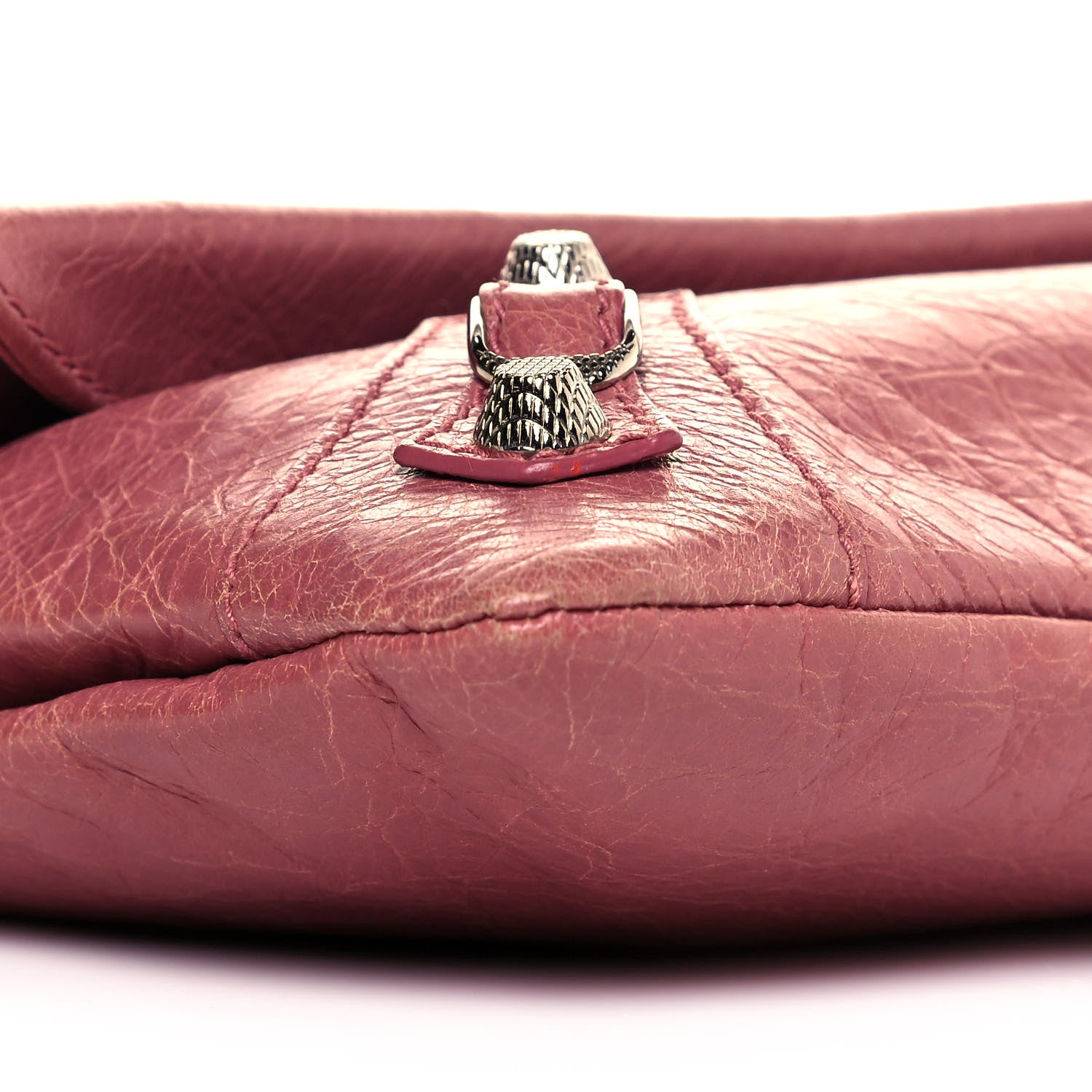 Balenciaga Agneau Giant 12 Silver Hardware Envelope Clutch Rose Bruyere 8 of 9