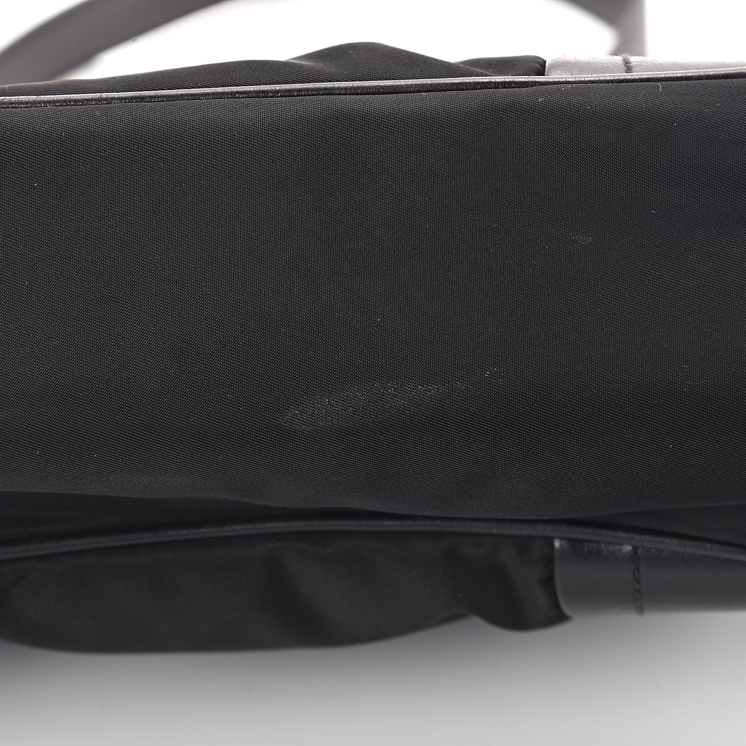 Prada Tessuto Nylon Soft Calfskin Shoulder Bag Black 10 of 12