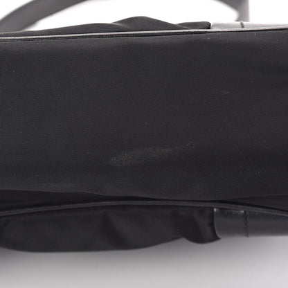 Prada Tessuto Nylon Soft Calfskin Shoulder Bag Black 10 of 12