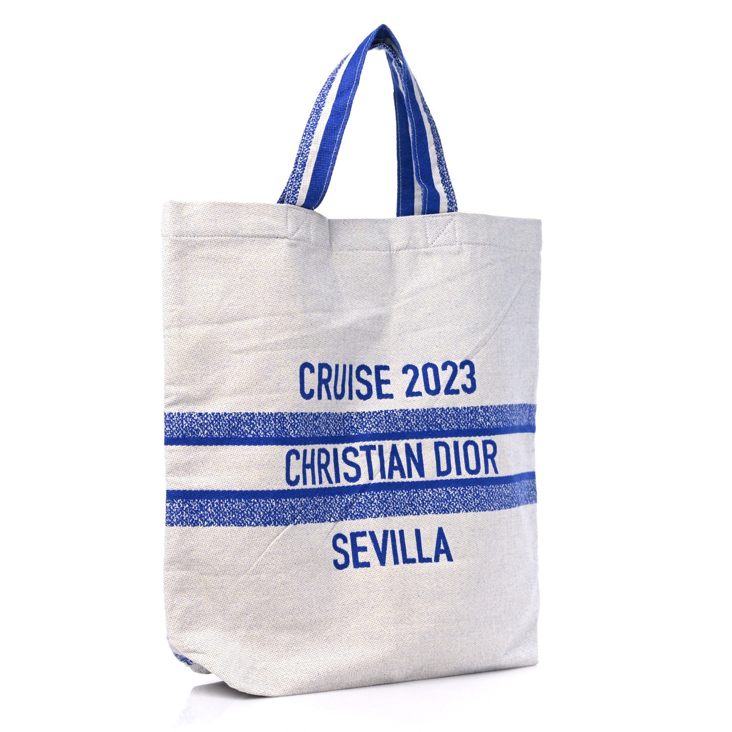 Canvas Print Cruise Tote Ivory Blue