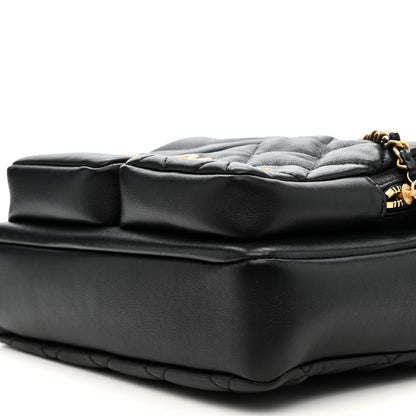 Chanel Calfskin Quilted Large Camera Case Black 10 of 10