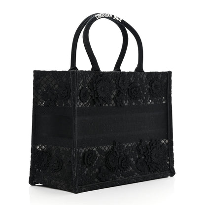 Christian Dior Embroidered D-Lace Medium Book Tote Black Multicolor 2 of 12