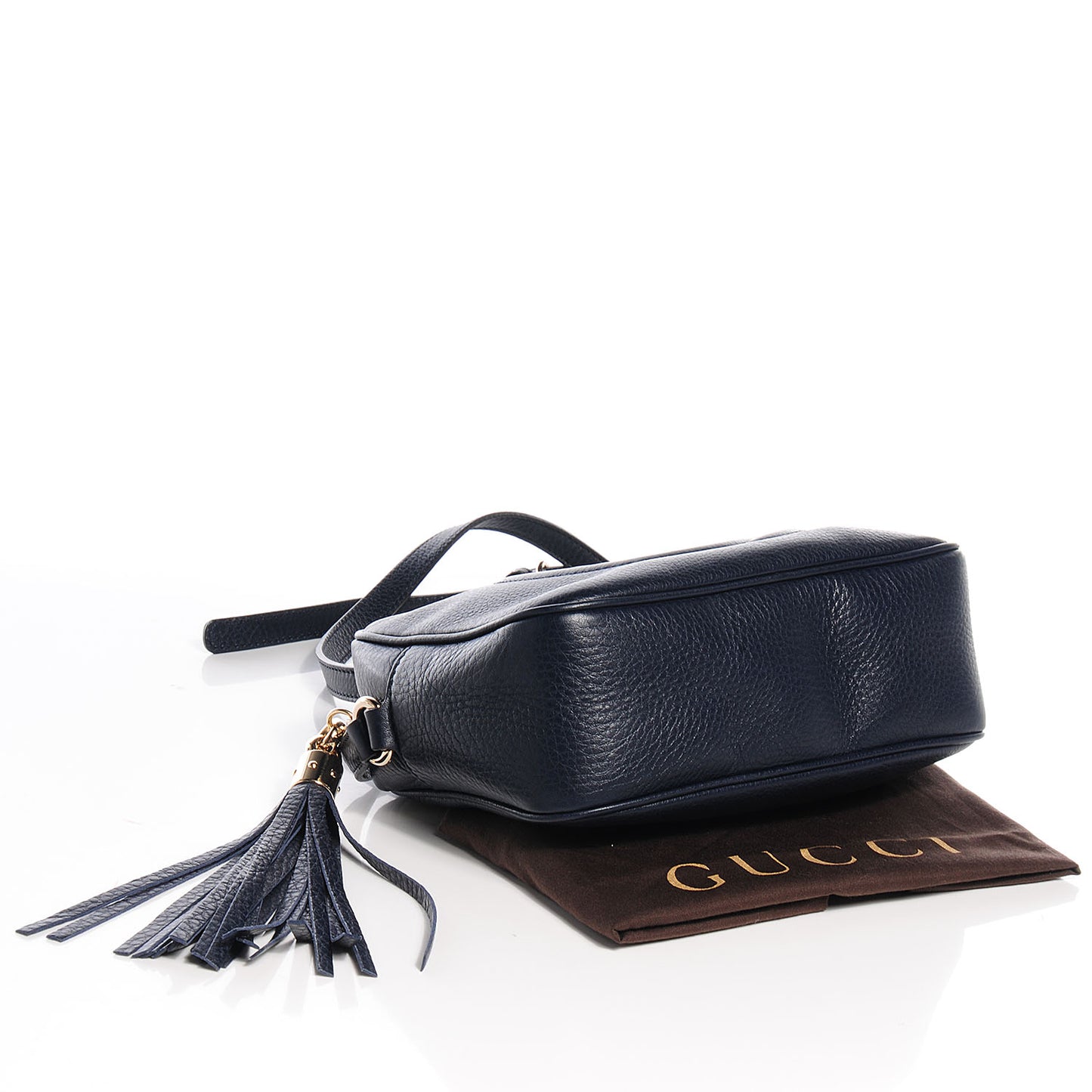 Pebbled Calfskin Small Soho Disco Bag Blue