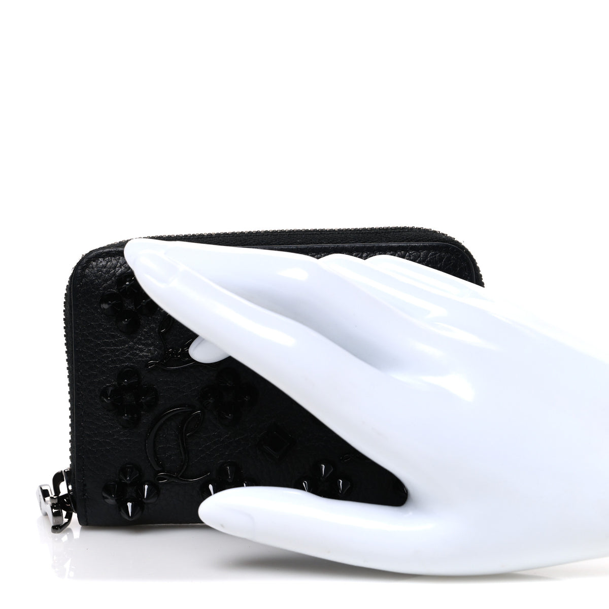 Christian Louboutin Calfskin Loubinthesky Panettone Coin Purse Black 2 of 7