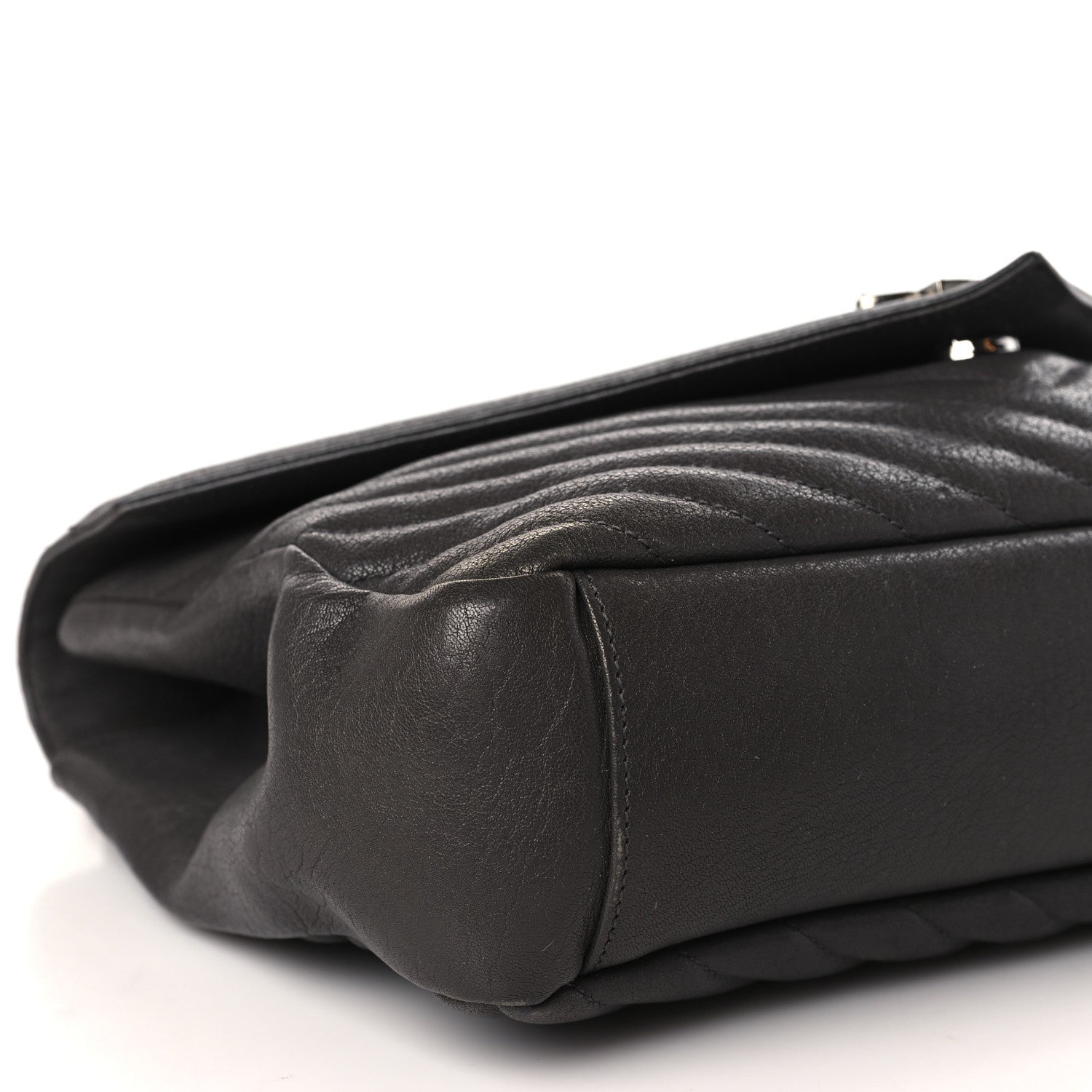 Saint Laurent Sheepskin Matelasse Chevron Monogram Large College Satchel Dark Anthracite 8 of 10