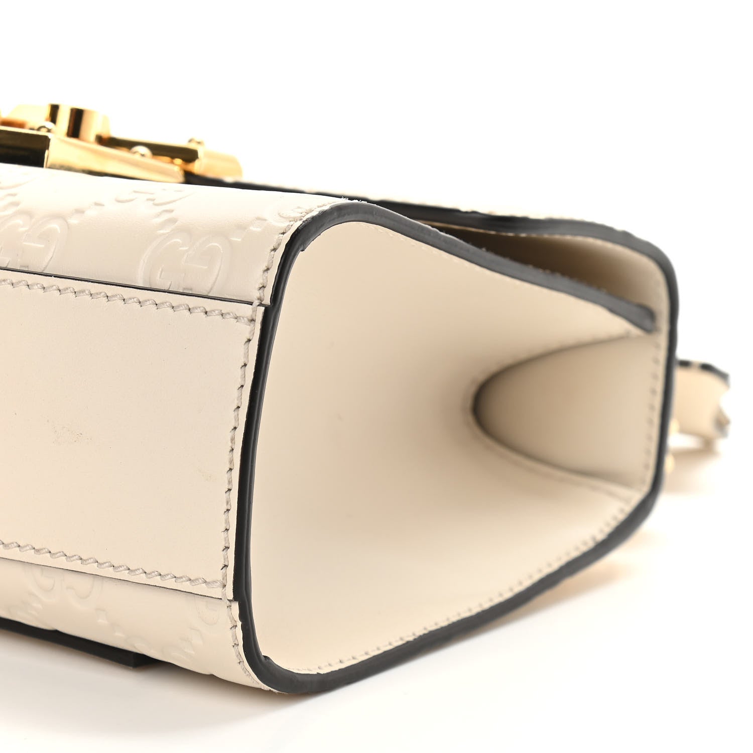 Gucci Guccissima Small Padlock Shoulder Bag White 9 of 10