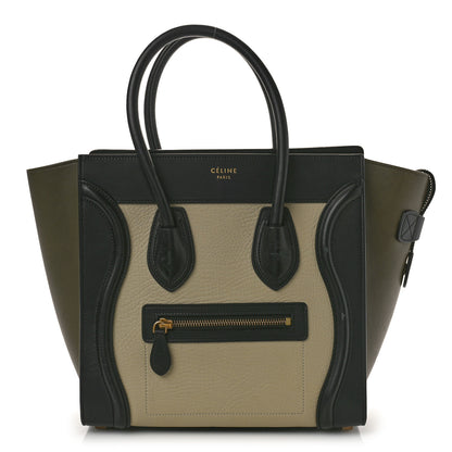 Celine Elephant Calfskin Micro Tri-Color Luggage Chalk 1 of 12