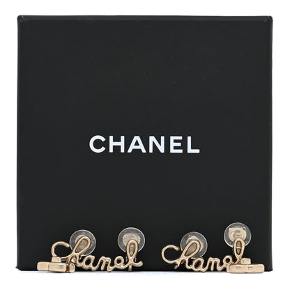 Chanel Metal CC Turnlock Climber Clip On Earrings Gold 5 of 5