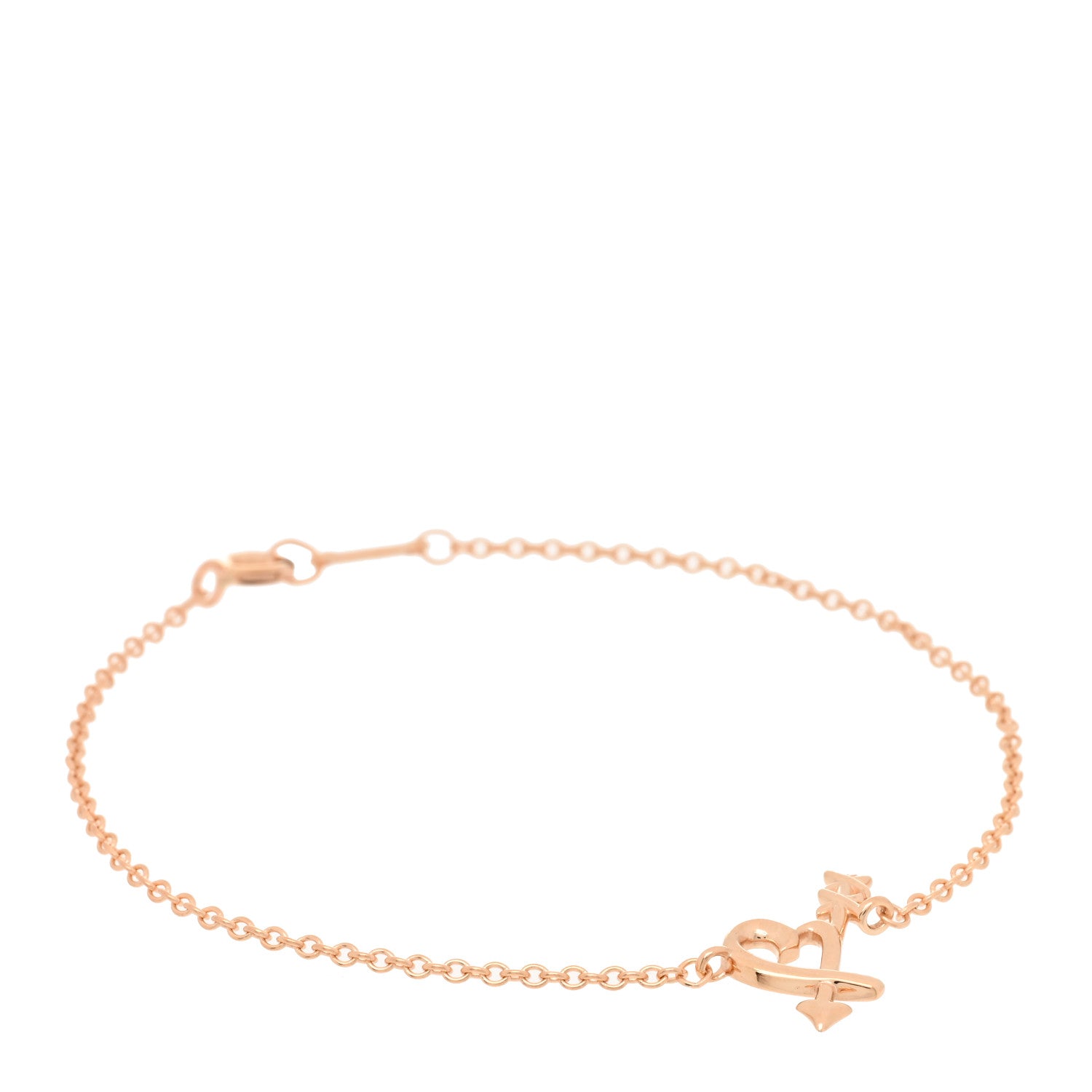 Tiffany 18K Rose Gold Paloma Picasso Heart and Arrow Bracelet 1 of 3
