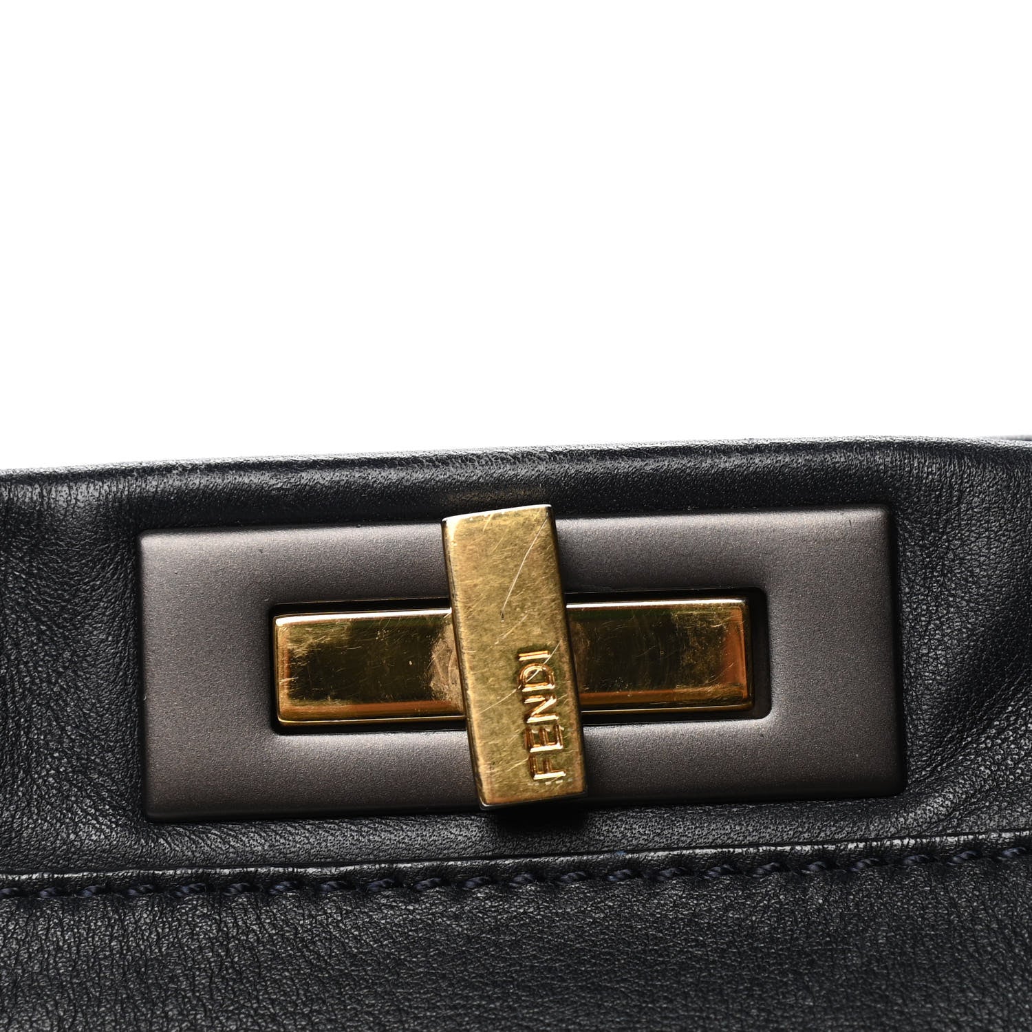 Fendi Vitello Dolce Marmol Large Peekaboo Iconic Satchel Blue Notte 5 of 6
