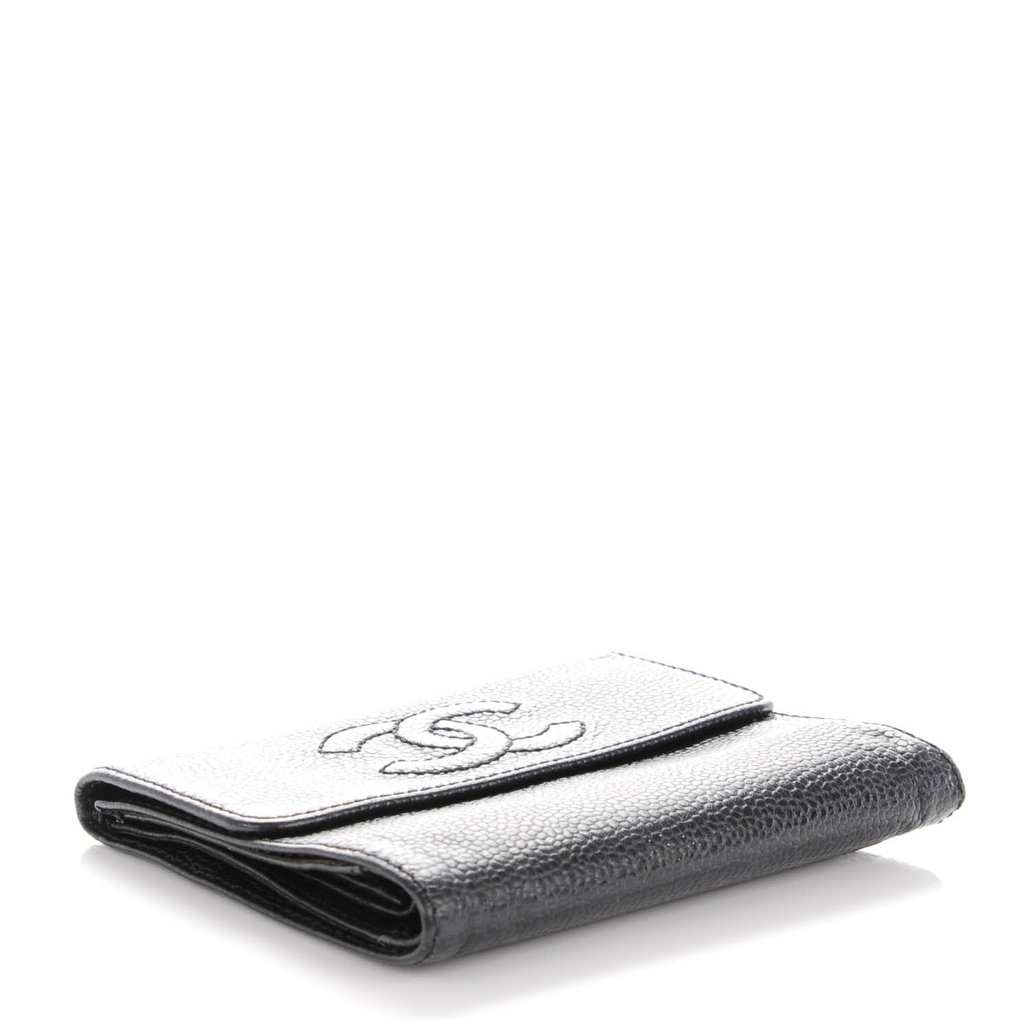 Chanel Caviar Timeless CC Compact Wallet Black 4 of 10