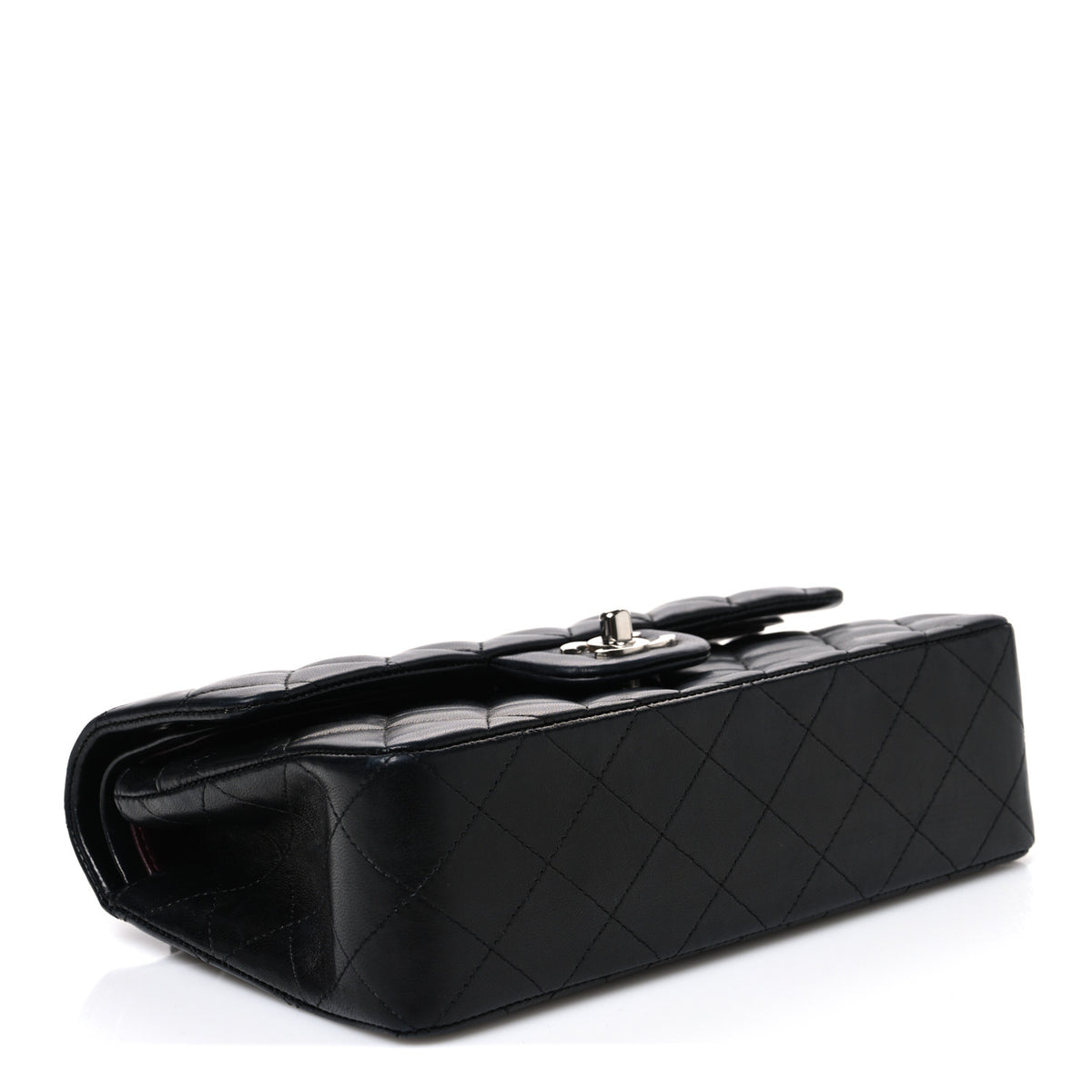 Lambskin Quilted Small Double Flap Black