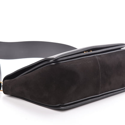 Celine Suede Calfskin Medium Frame Shoulder Bag Black 5 of 9