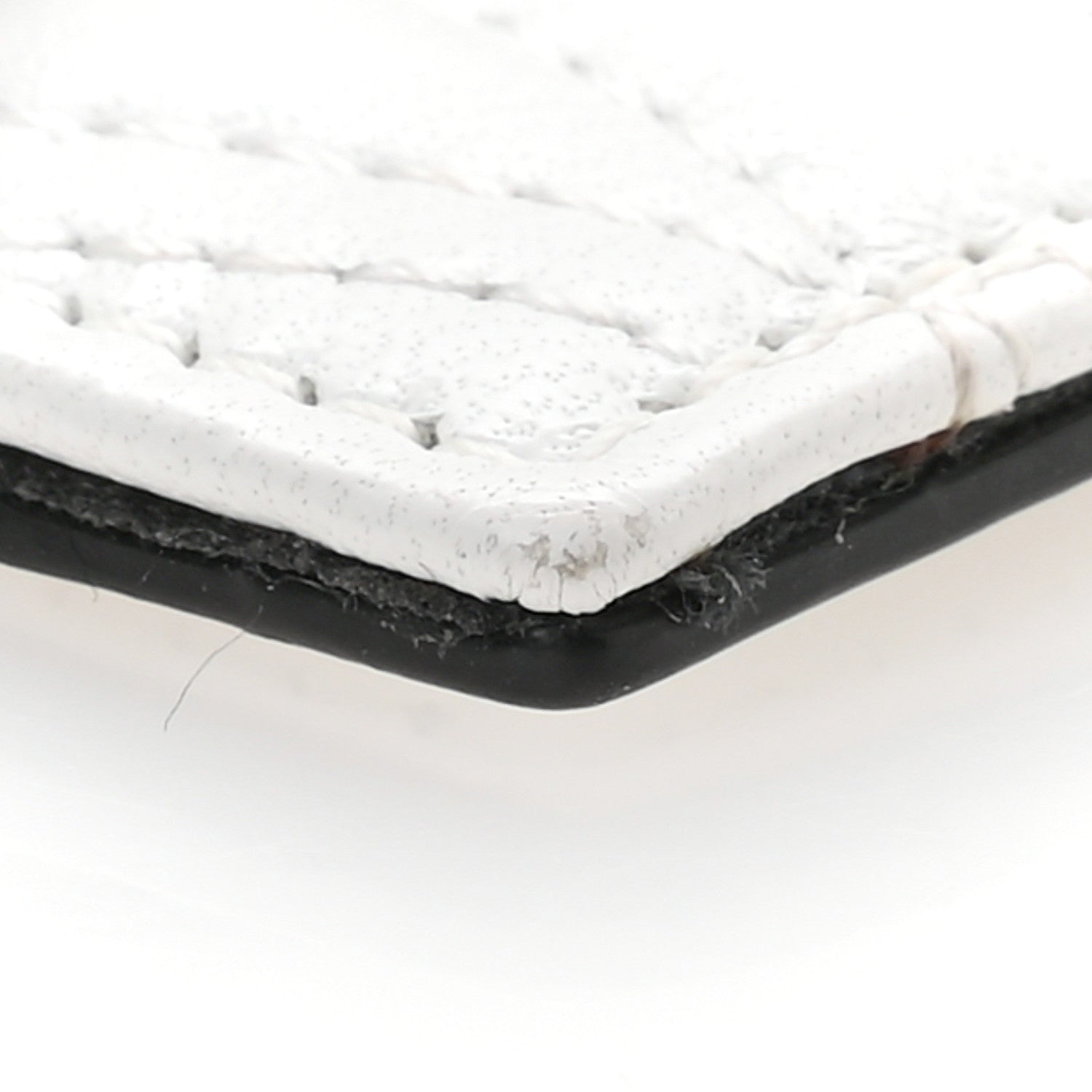 Versace Lambskin Quilted Virtus Chain Card Holder Ecru 8 of 10