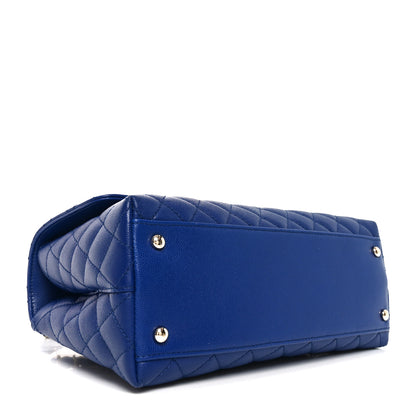 Chanel Caviar Quilted Small Coco Handle Flap Blue 4 of 10