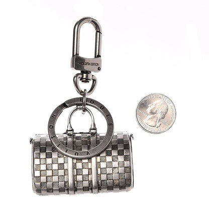 Louis Vuitton Brushed Palladium The Keepall Key Holder Bag Charm 2 of 5