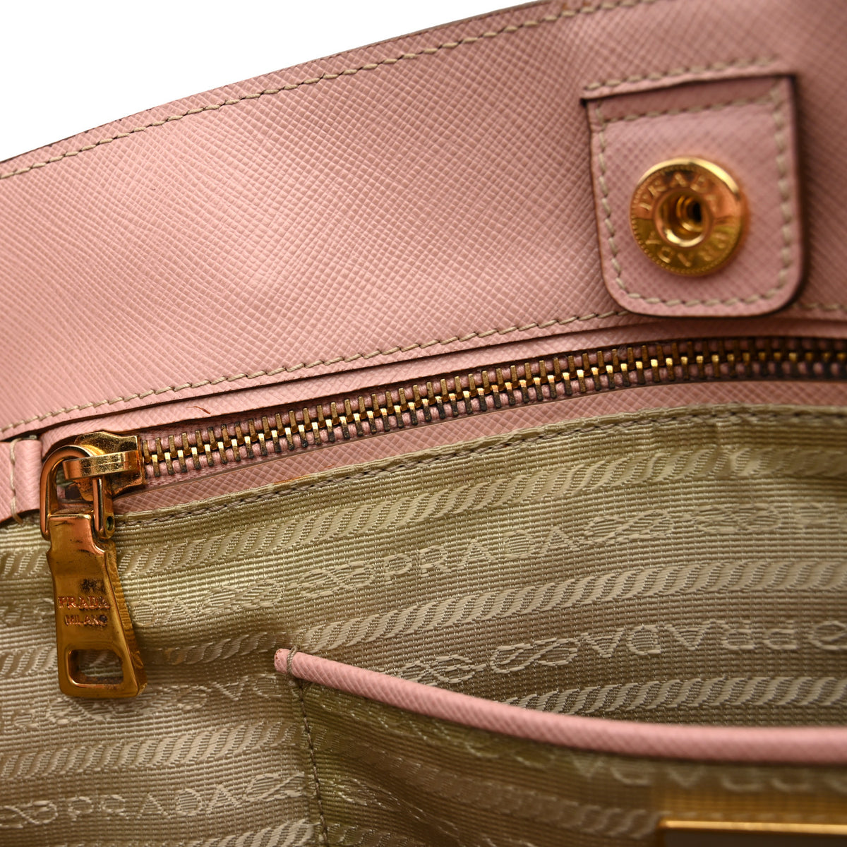 Prada Saffiano Lux Medium Bi-Color Tote Orchidea Talco 10 of 12