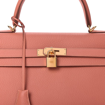 Hermes Taurillon Clemence Retourne Kelly 35 Rose Thé 10 of 11