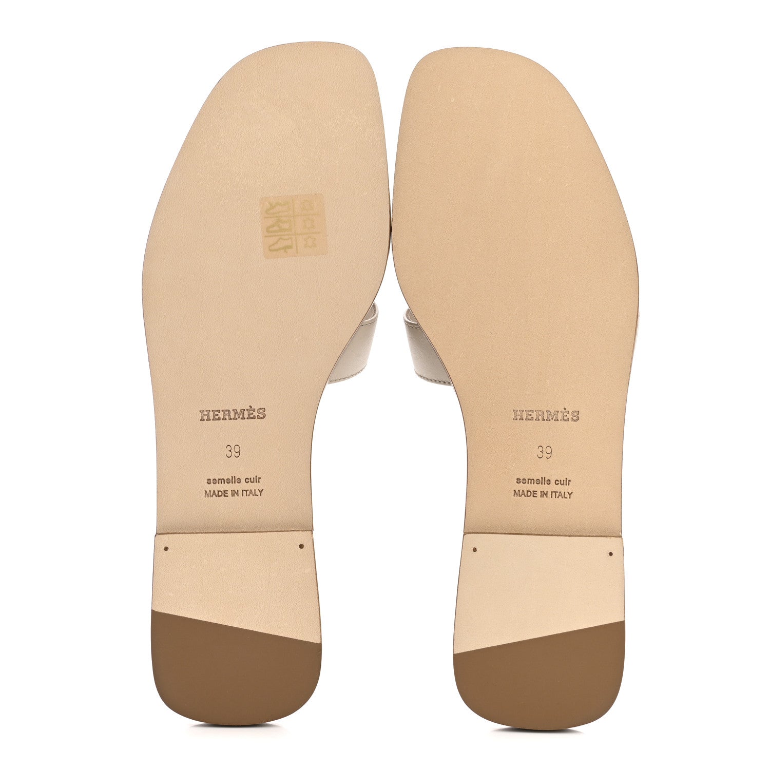 Hermes Box Calfskin Oran Sandals 39 Beige Nomade 39 6 of 10
