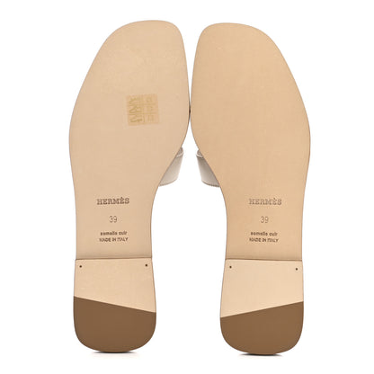 Hermes Box Calfskin Oran Sandals 39 Beige Nomade 39 6 of 10