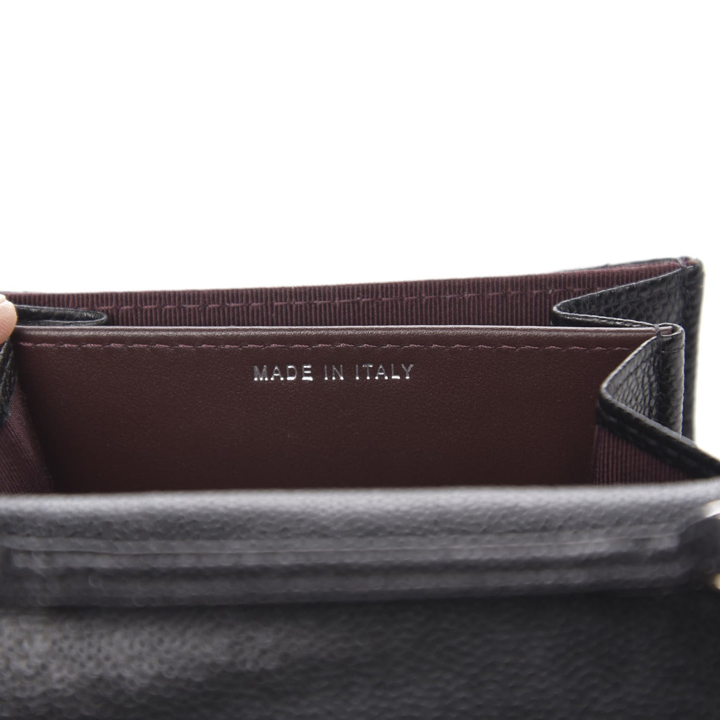 Caviar Quilted Flap Card Holder On Chain Black