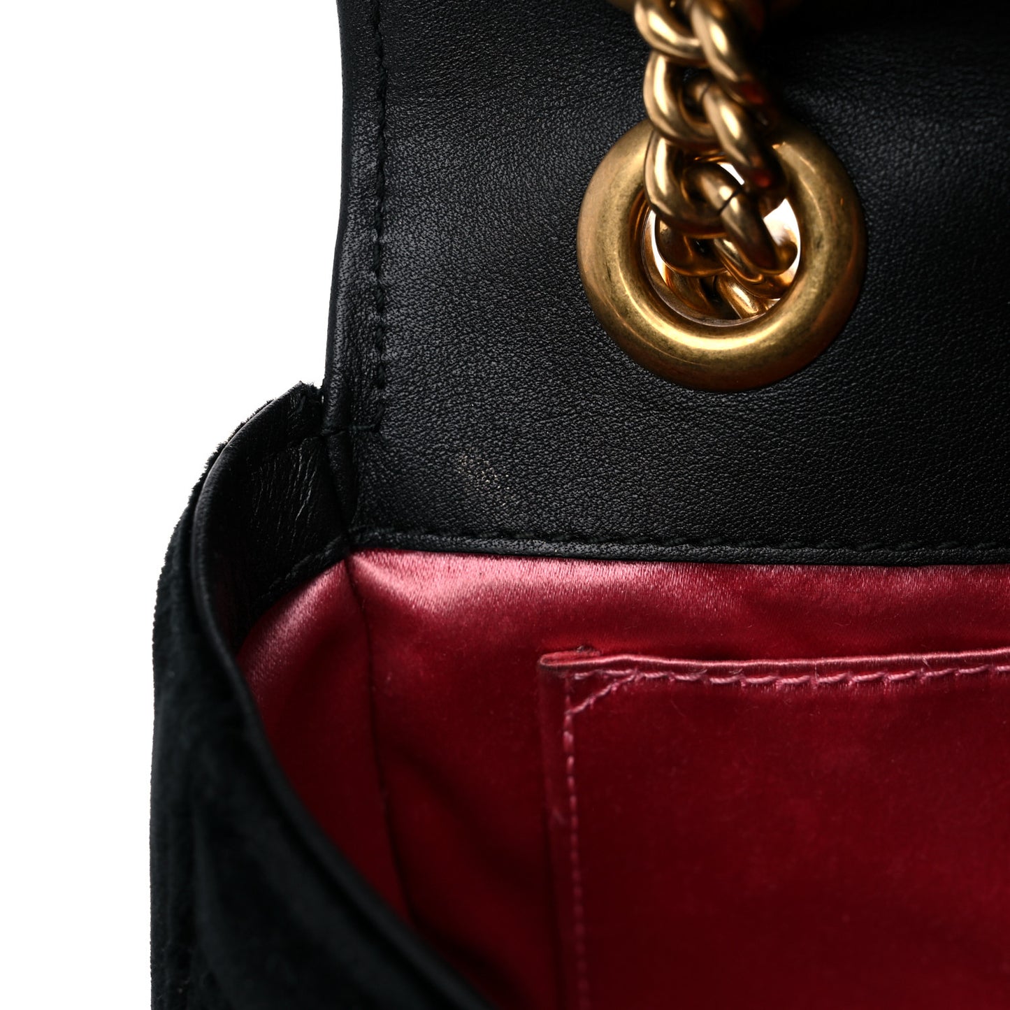 Velvet Matelasse Mini GG Marmont Shoulder Bag Black
