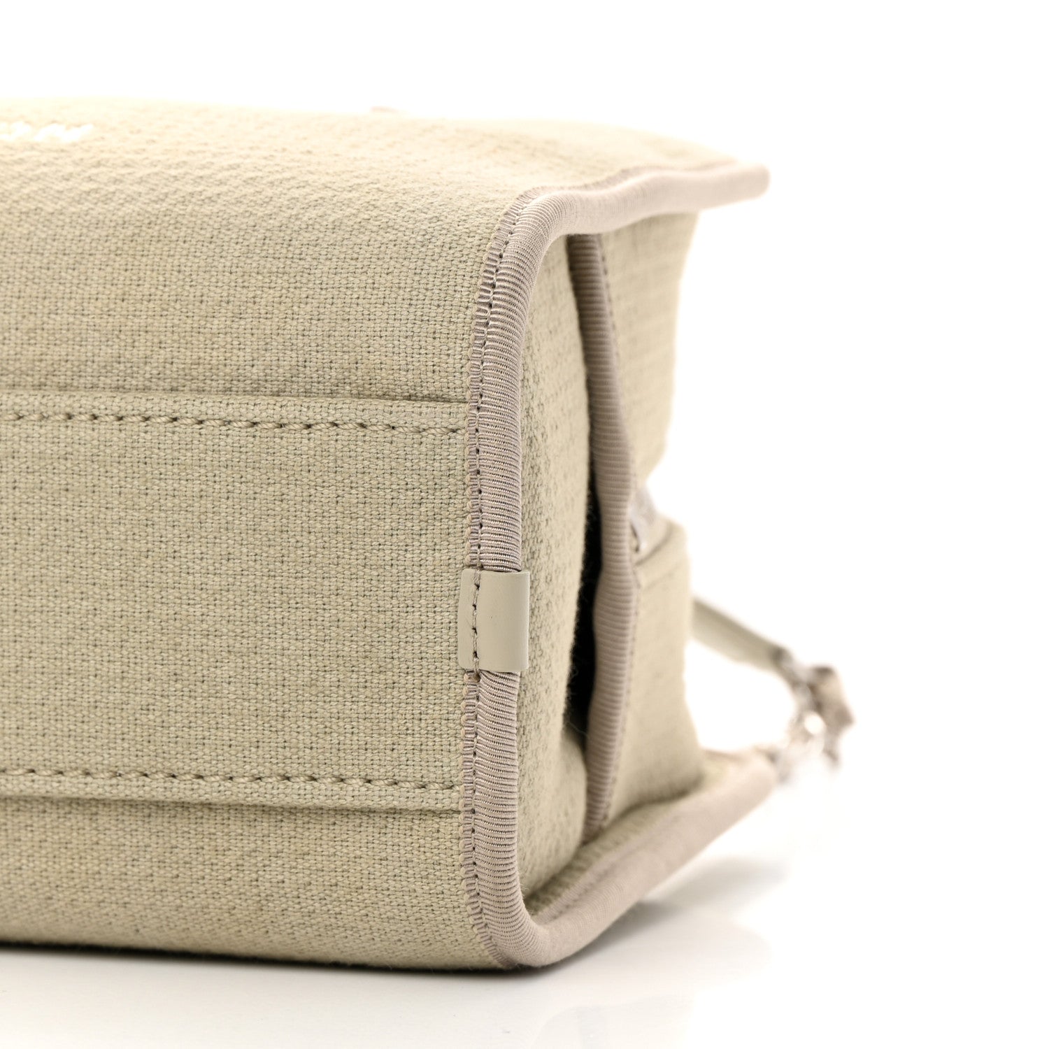 Chanel Canvas Deauville Bowling Bag Beige 10 of 14
