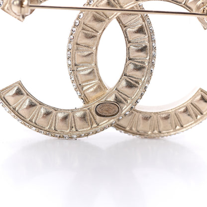 Chanel Baguette Crystal CC Brooch Gold 3 of 3
