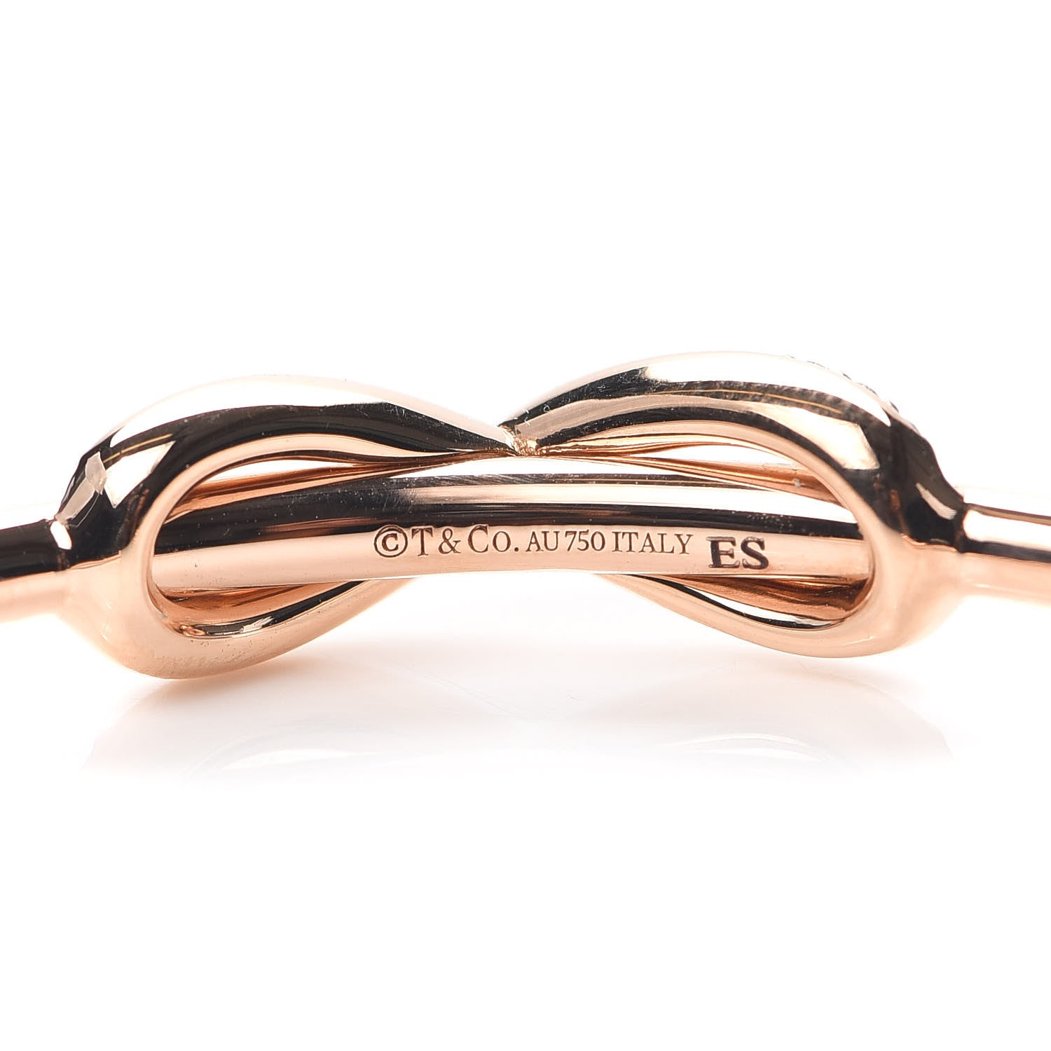 Tiffany 18K Rose Gold Diamond Infinity Cuff Bracelet 4 of 5