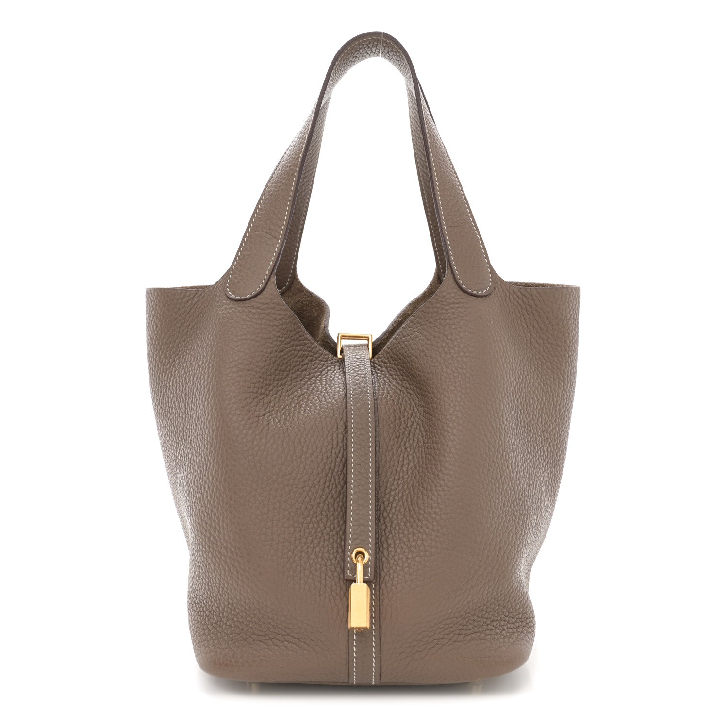 Hermes Taurillon Clemence Picotin Lock 22 MM Etoupe 1 of 11