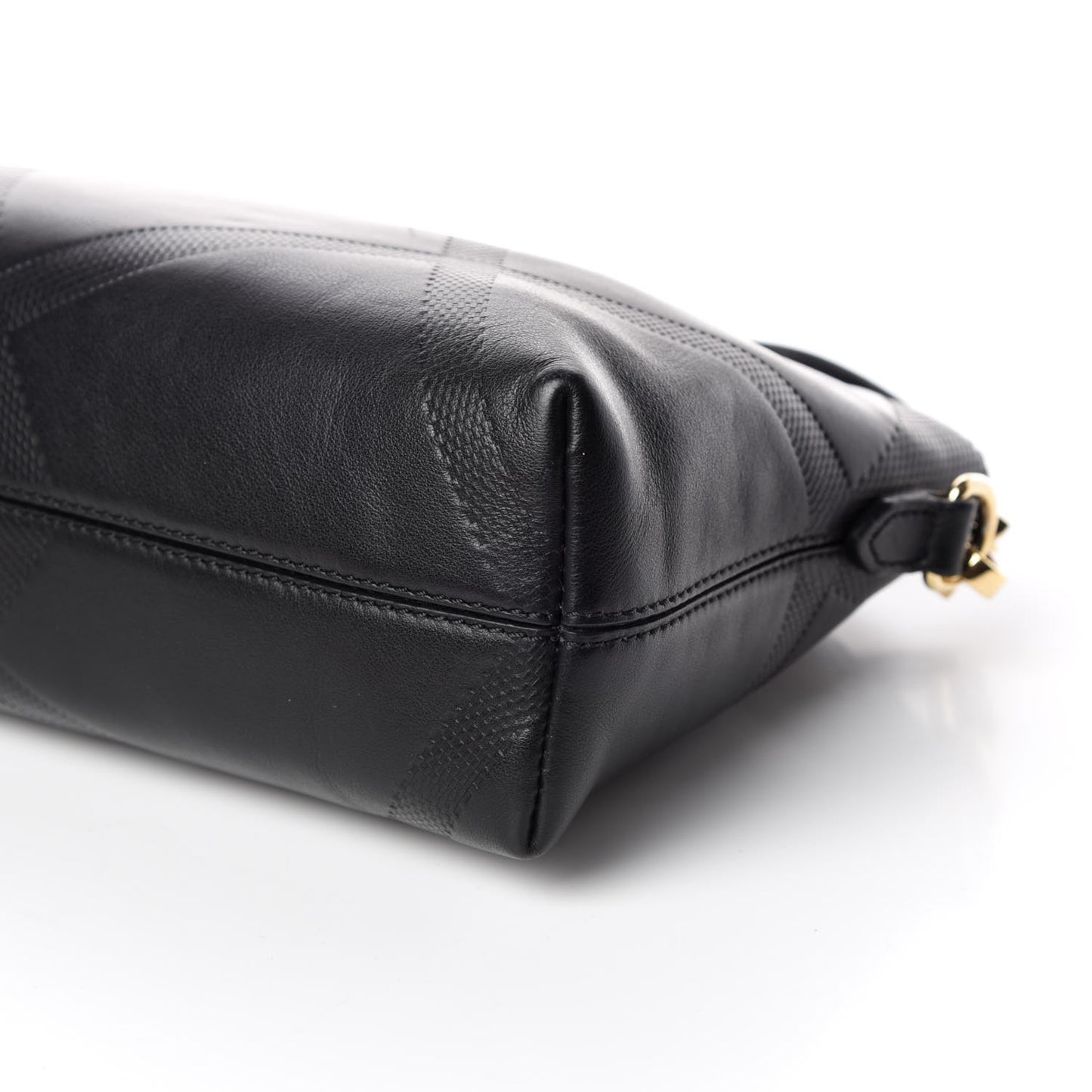 Calfskin Check Embossed Small Chichester Crossbody Clutch Bag Black