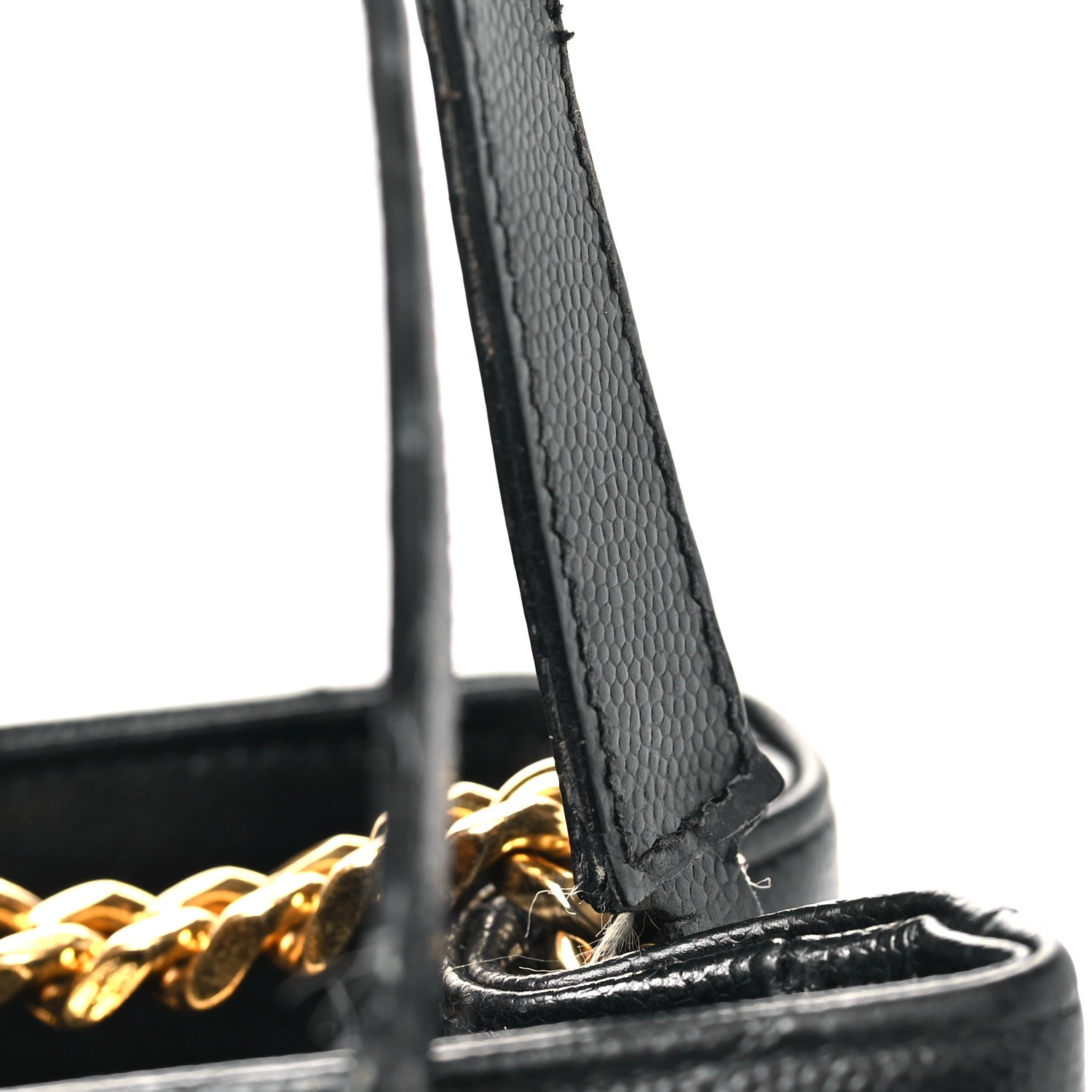 Saint Laurent Grain De Poudre Matelasse Chevron Monogram Shopping Bag Black 12 of 13