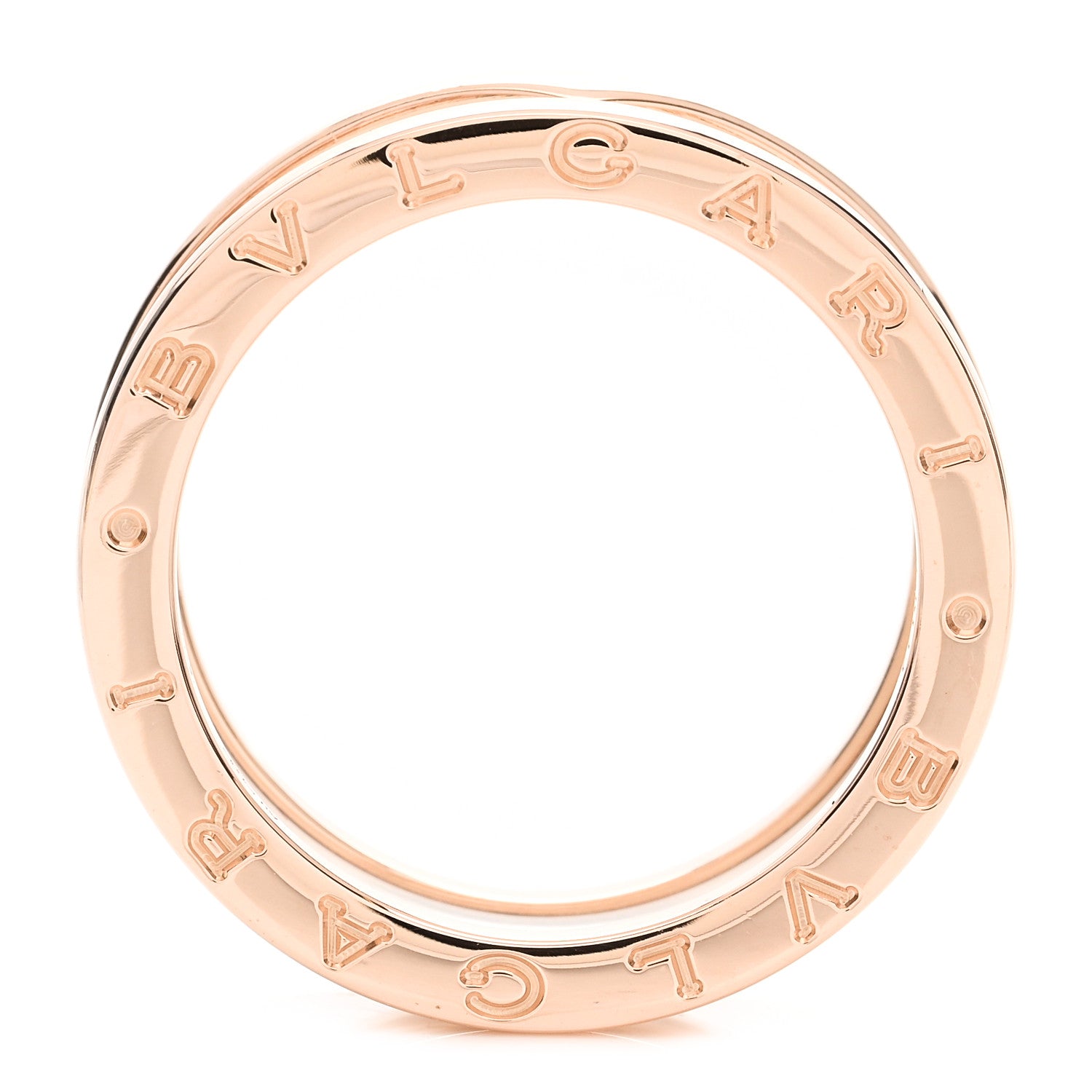 Bulgari 18K Rose Gold White Ceramic B.Zero1 Two-Band Ring 58 8.25 4 of 6