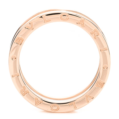 Bulgari 18K Rose Gold White Ceramic B.Zero1 Two-Band Ring 58 8.25 4 of 6