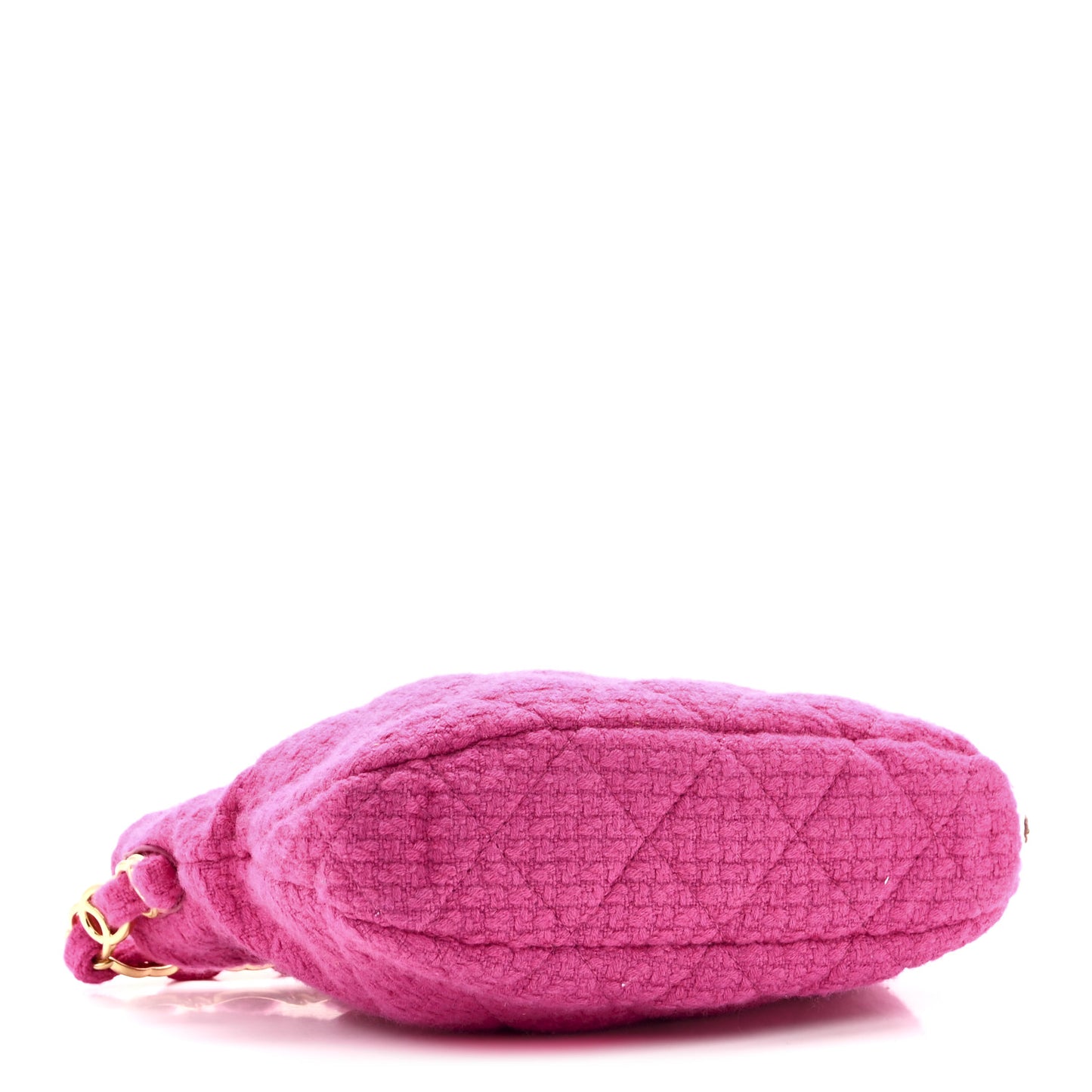 Cashmere Tweed Quilted CC Links Hobo Fuchsia