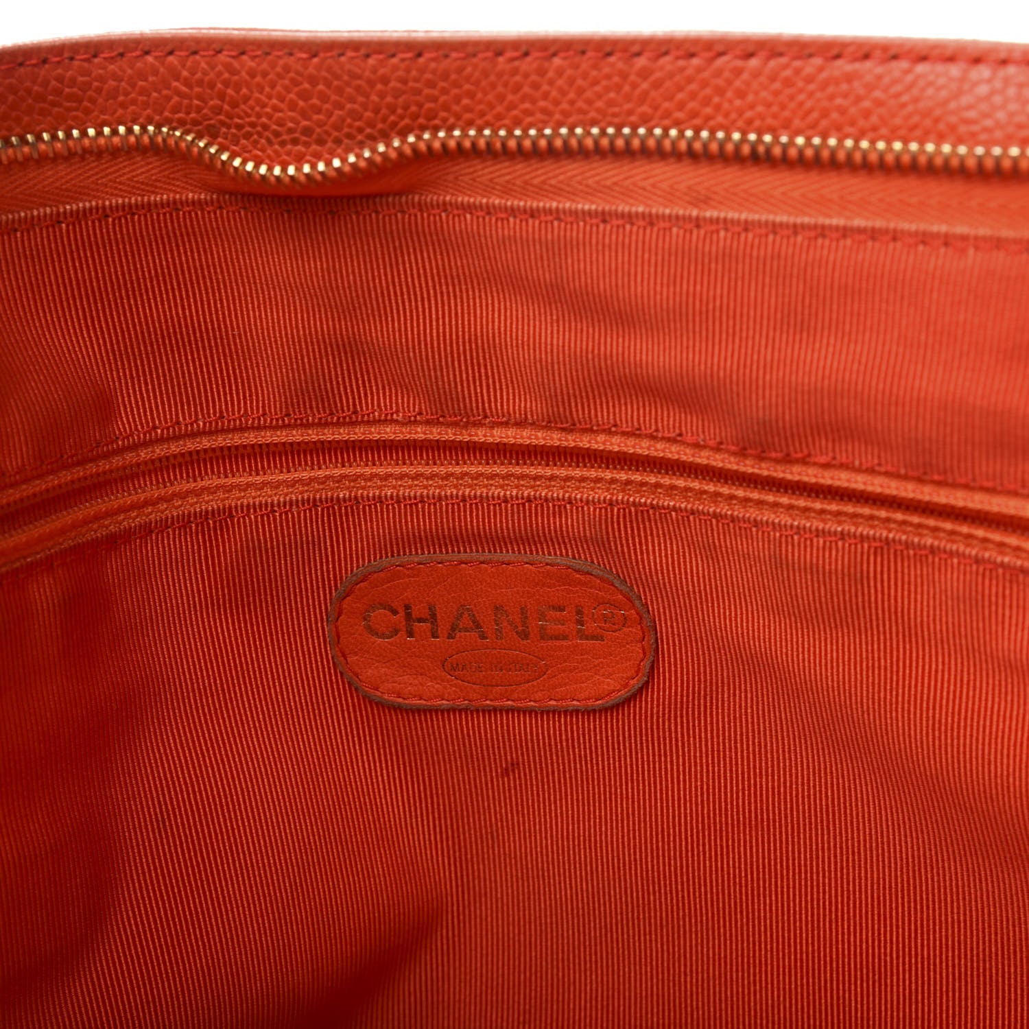 Chanel Caviar CC Tote Orange 8 of 14