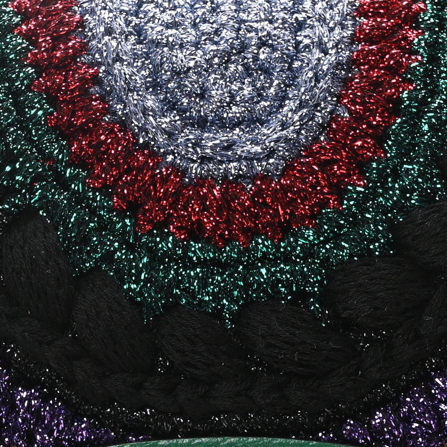 Gucci Cotton Crochet Garden Horsebit 1955 Shoulder Bag Purple Multicolor 8 of 11