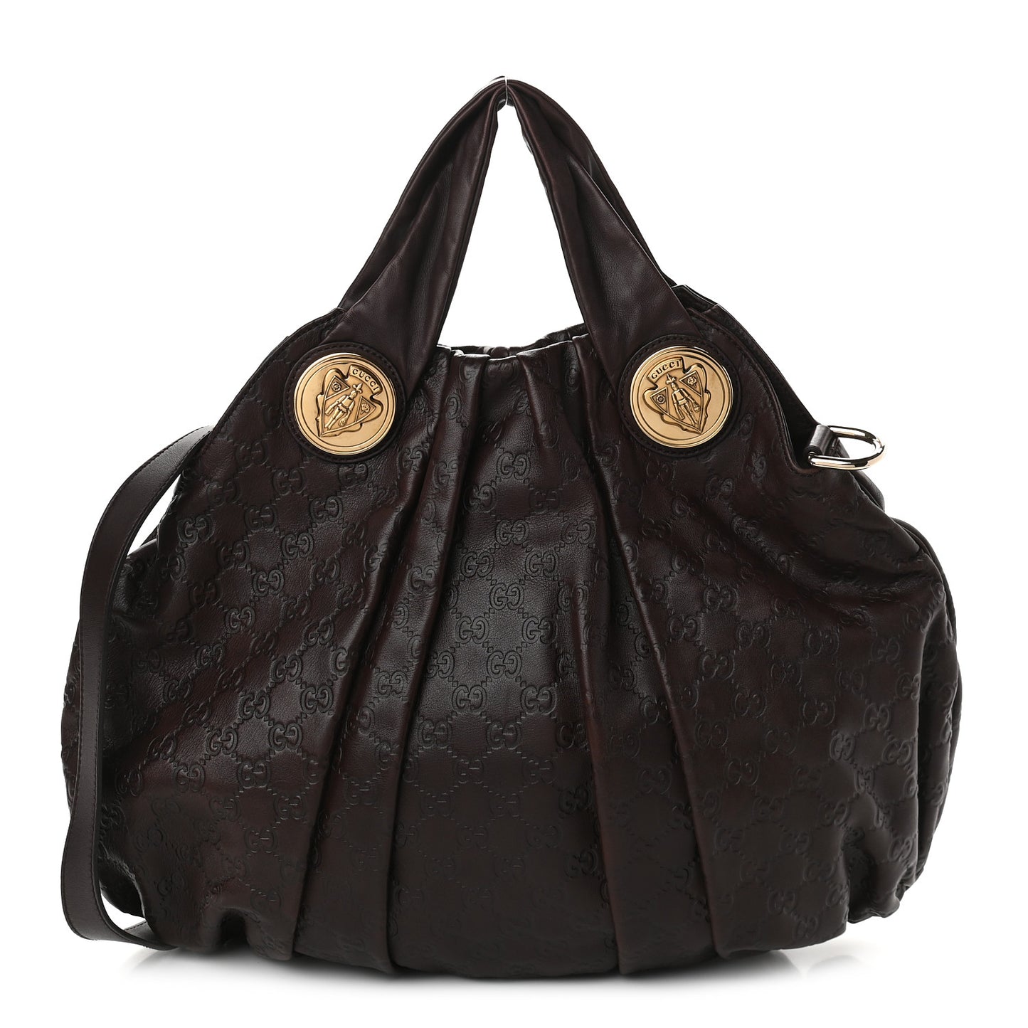 Guccissima Medium Hysteria Top Handle Bag Chocolate