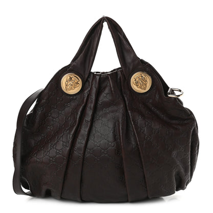 Gucci Guccissima Medium Hysteria Top Handle Bag Chocolate 1 of 9