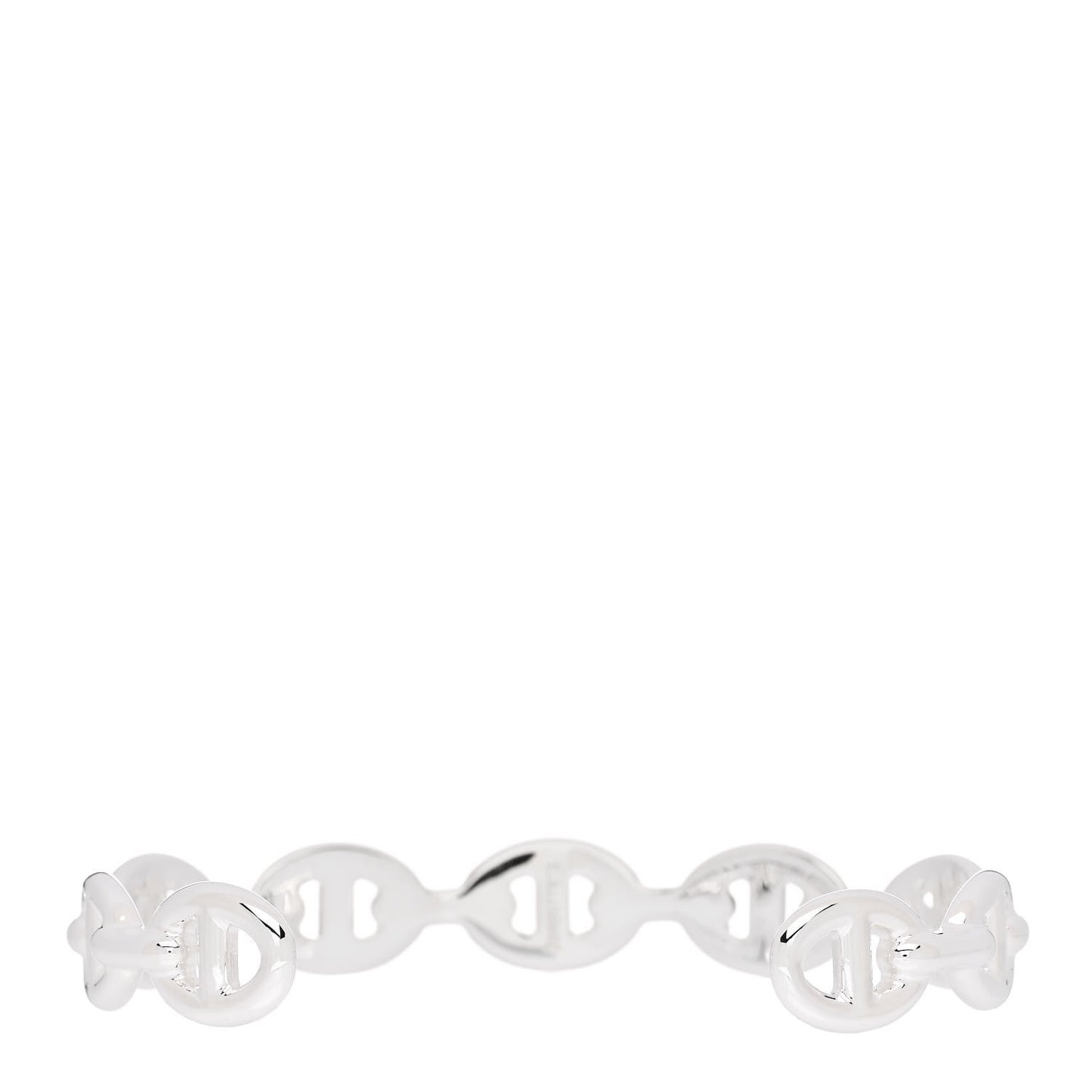 Sterling Silver MM Chaine d'Ancre Enchainee Cuff Bracelet SH