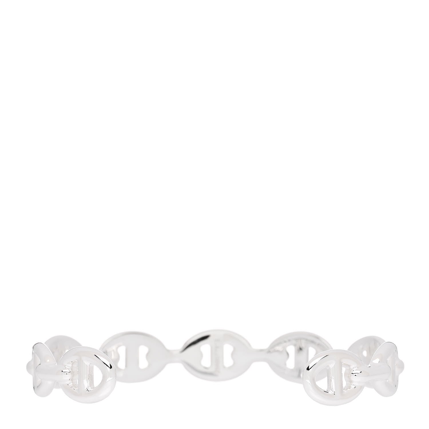 Hermes Sterling Silver MM Chaine d'Ancre Enchainee Cuff Bracelet SH 2 of 5