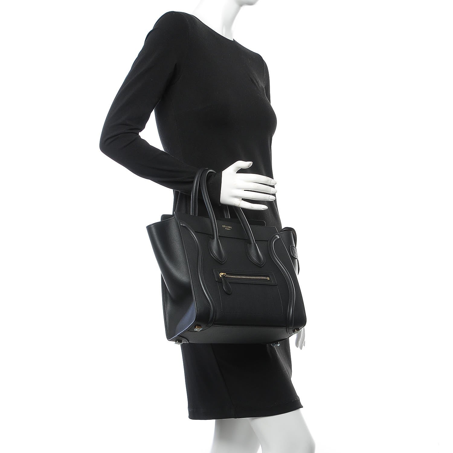Celine Smooth Calfskin Micro Luggage Black 2 of 7
